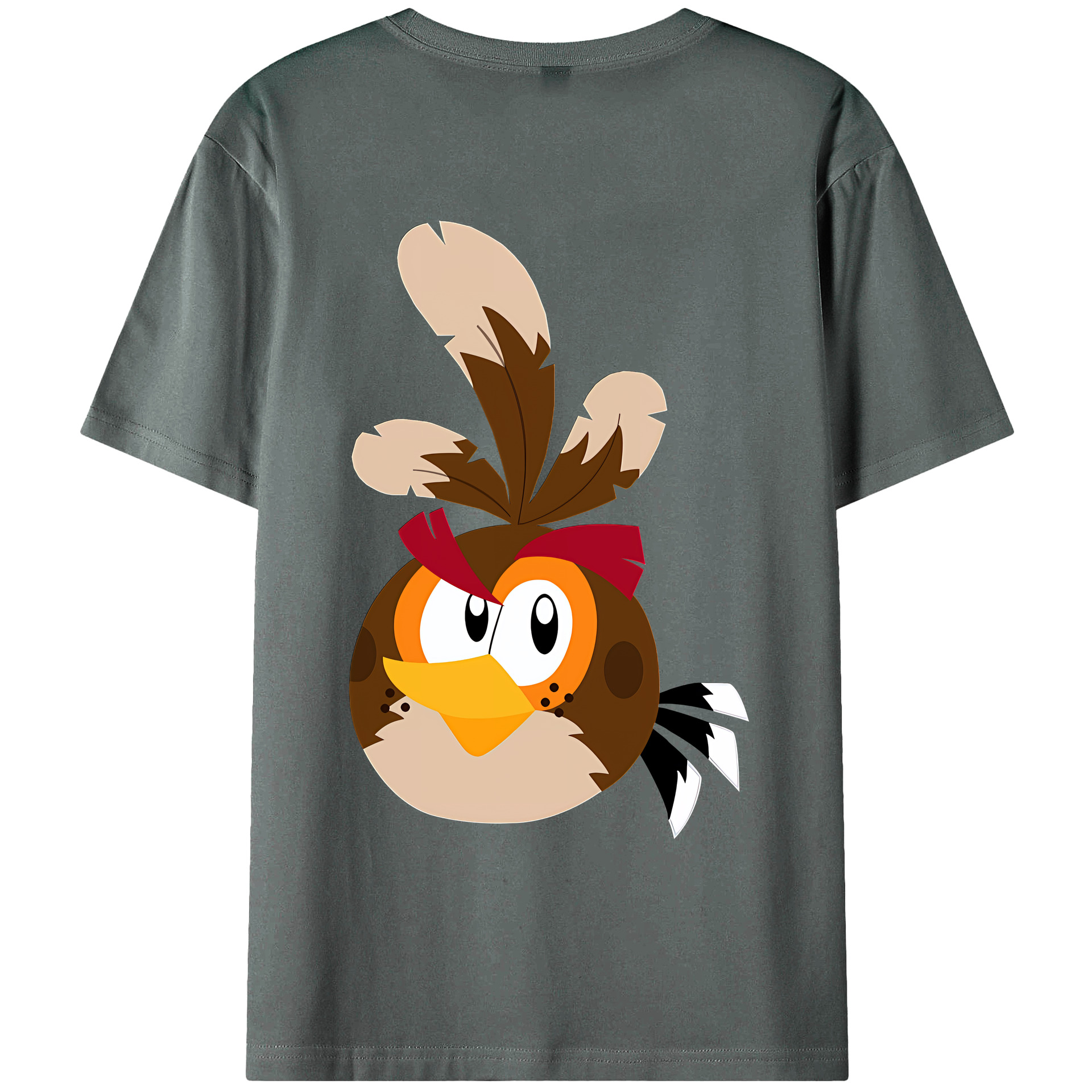 （画像用） Angry Birds アングリーバード 綿100％ メンズ半袖Tシャツ（バックプリント） 通気性